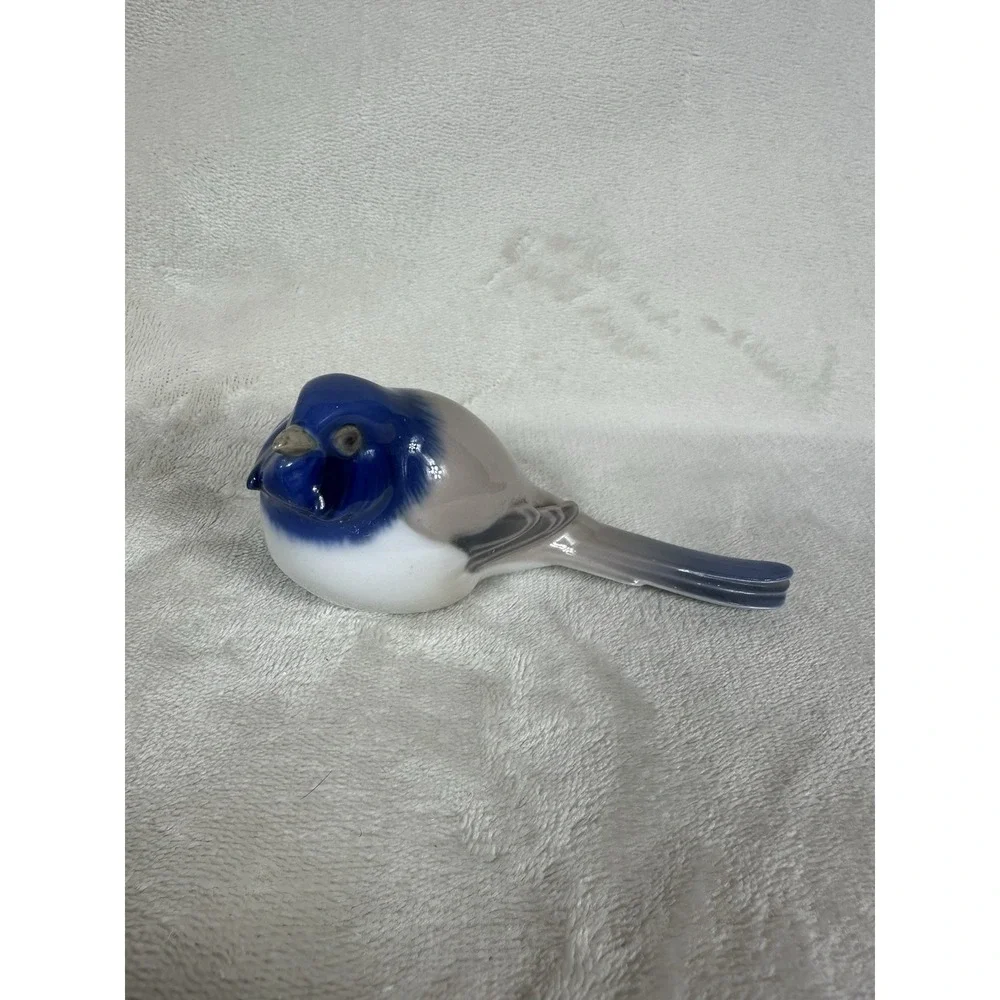Vintage Bing & Grondahl B&G Titmouse Bird Optimist #1633 Porcelain Figurine Blue